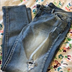 Distressed jeans